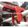 Approve CE tough and durable plastic, high temperature of 180 degrees resistance ball valve lockout